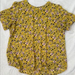 LOFT Floral Yellow Blouse